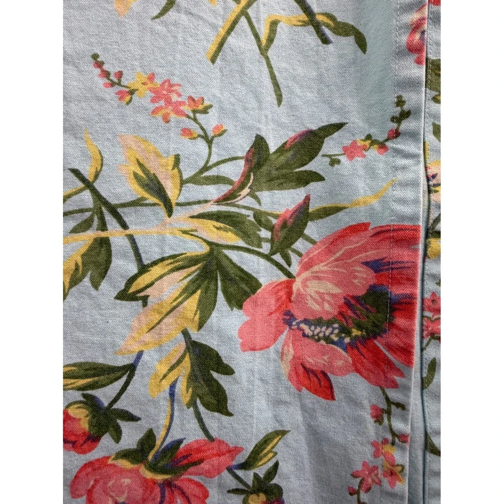 April Cornell Floral Cotton Table Runner Light Blue Pink Green 17x82 Cottagecore